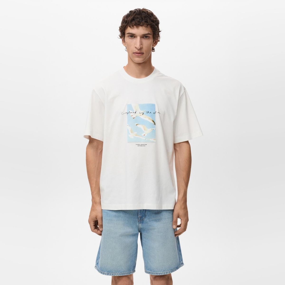 MANGO MAN - Polera Parche Estampado Hombre Mango Man