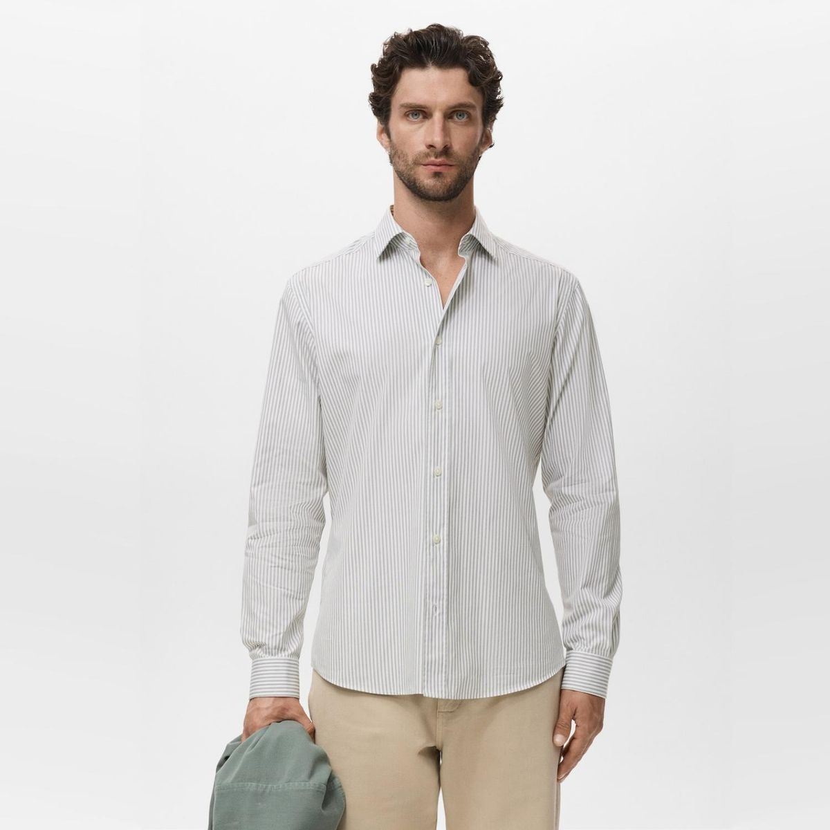 MANGO MAN - Camisa Algodón Rayas Regular Fit Hombre Mango Man