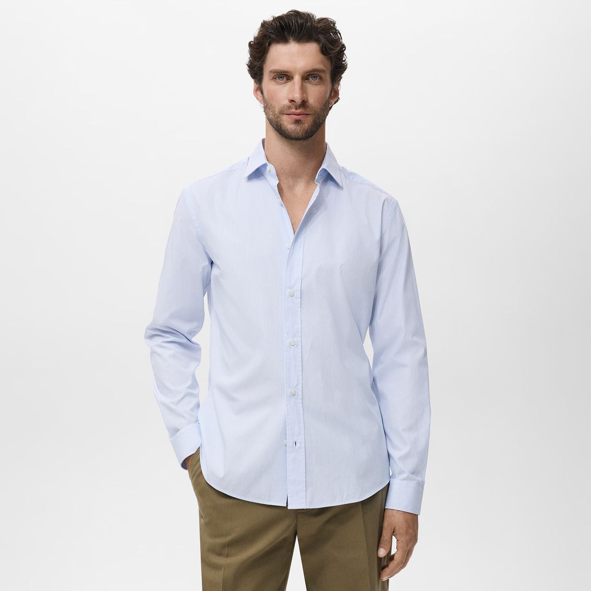 MANGO MAN - Camisa Algodón Rayas Regular Fit Hombre Mango Man