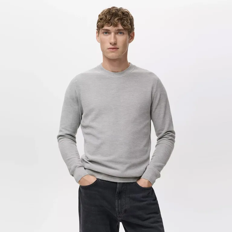 Sweater Punto Algodón Microestructura Hombre