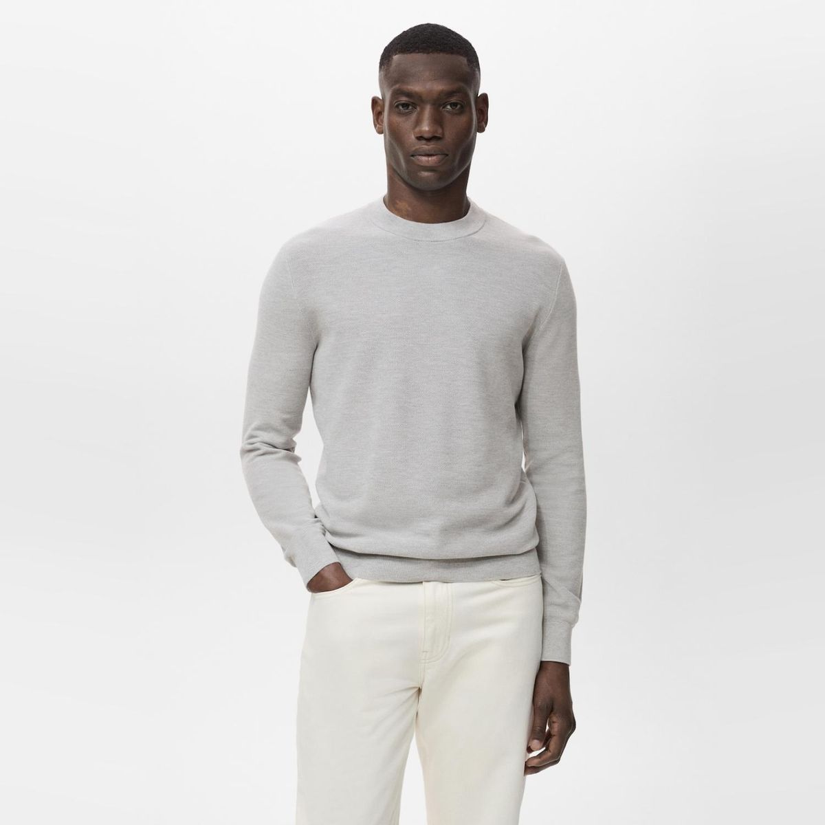 MANGO MAN - Sweater Punto Algodón Microestructura Hombre Mango Man