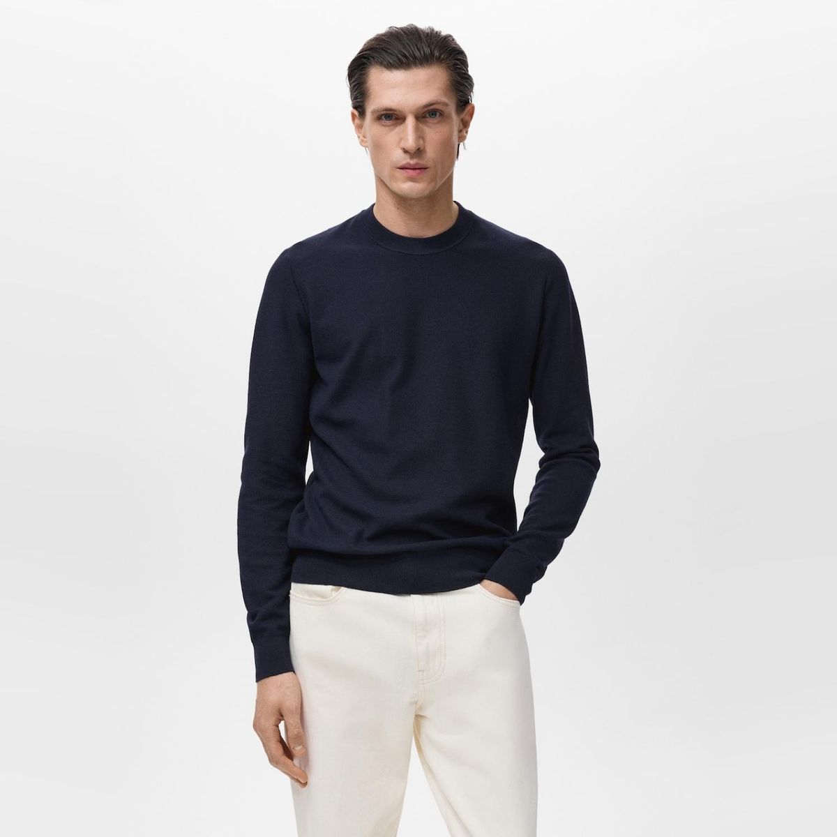 MANGO MAN - Sweater Punto Algodón Microestructura Hombre Mango Man