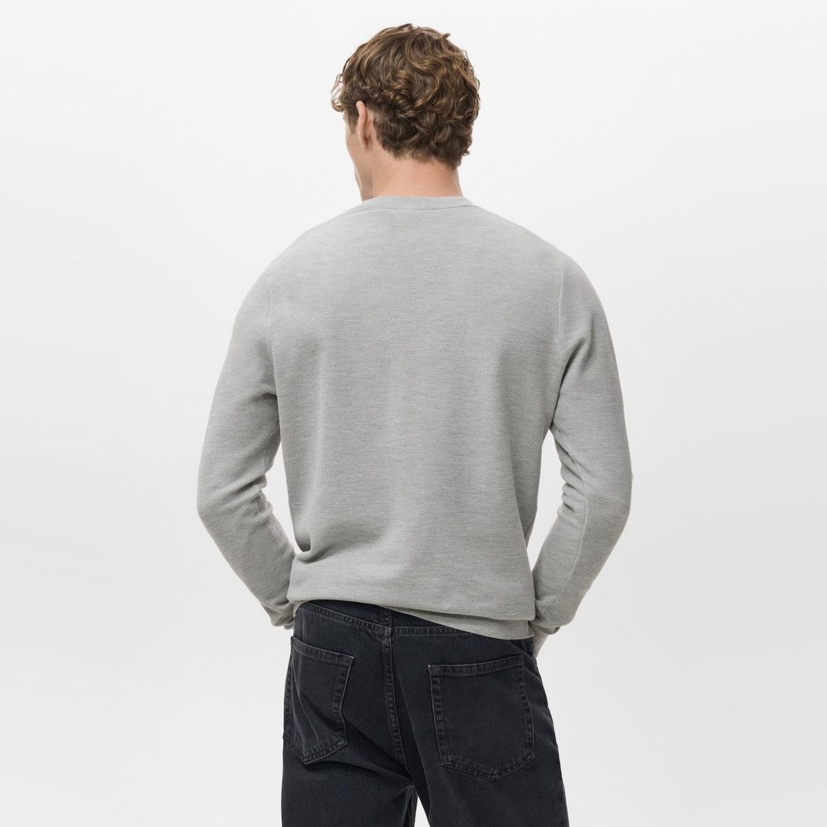 MANGO MAN - Sweater Punto Algodón Microestructura Hombre Mango Man