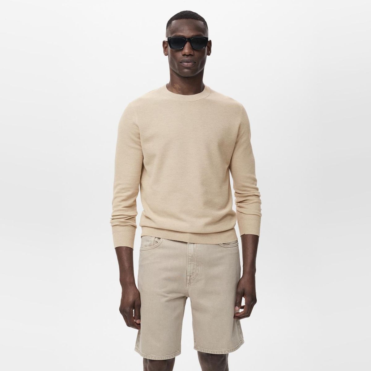 MANGO MAN - Sweater Punto Algodón Microestructura Hombre Mango Man