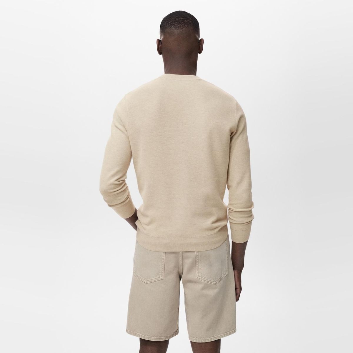 MANGO MAN - Sweater Punto Algodón Microestructura Hombre Mango Man