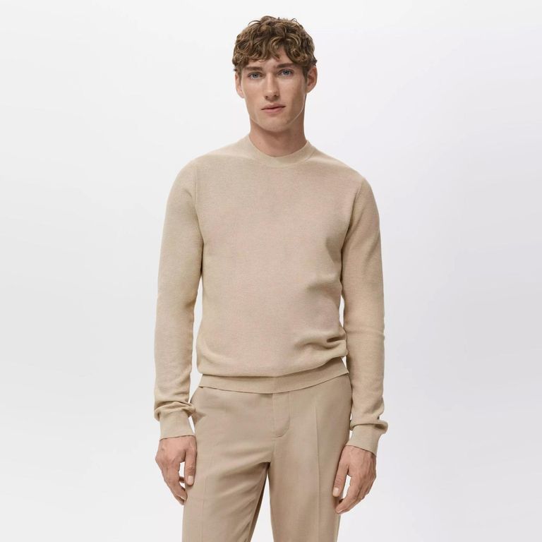 Sweater Punto Algodón Microestructura Hombre