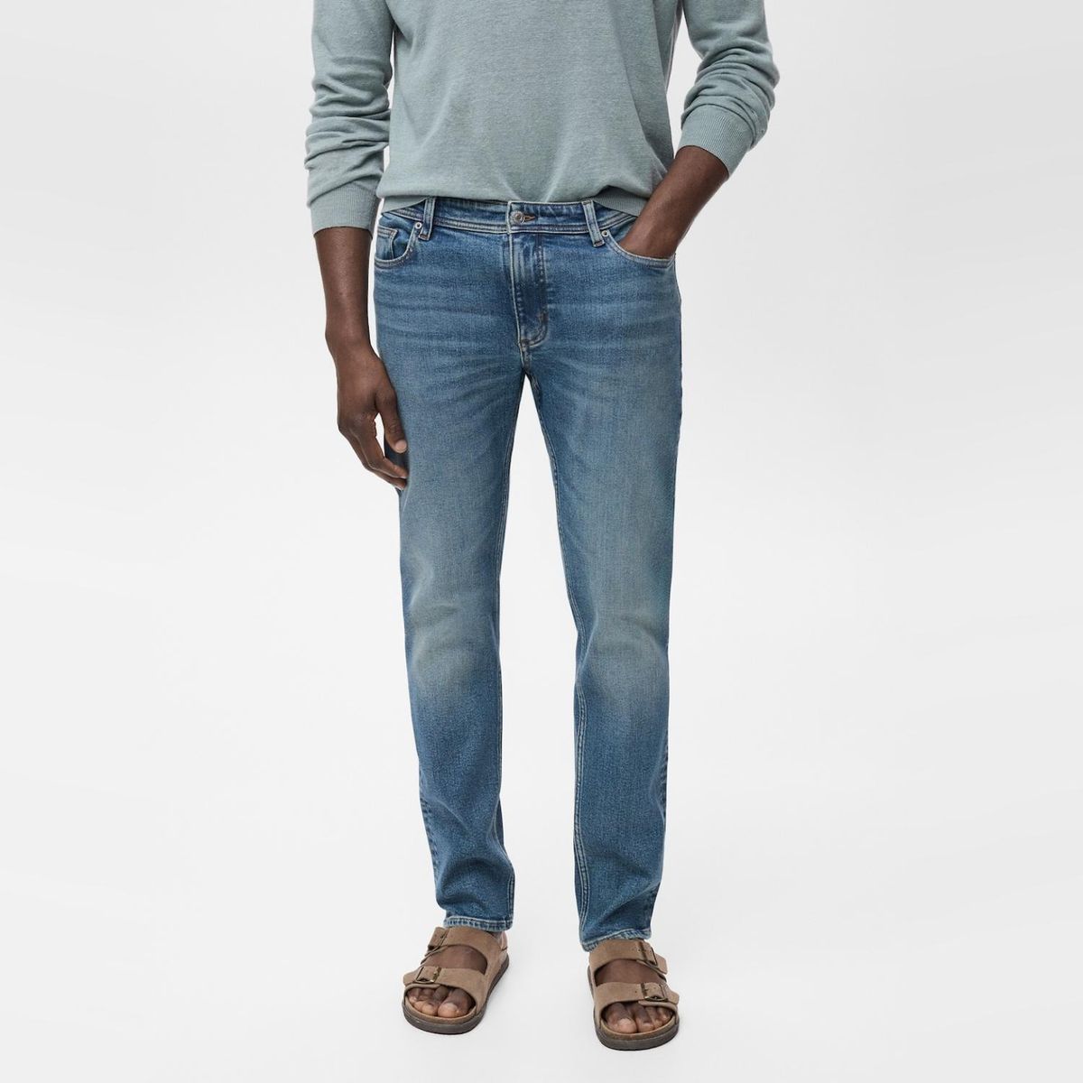 MANGO MAN - Jeans Jan Slim Fit Lavado Medio Desgastado Hombre Mango Man