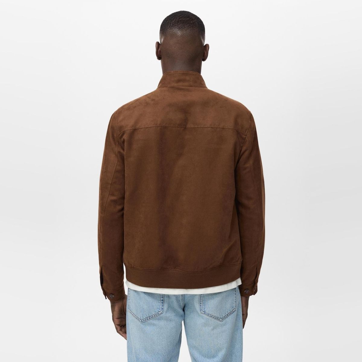 MANGO MAN - Chaqueta Efecto Piel Ante Hombre Mango Man