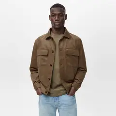 MANGO MAN - Chaqueta Biker Efecto Piel Hombre