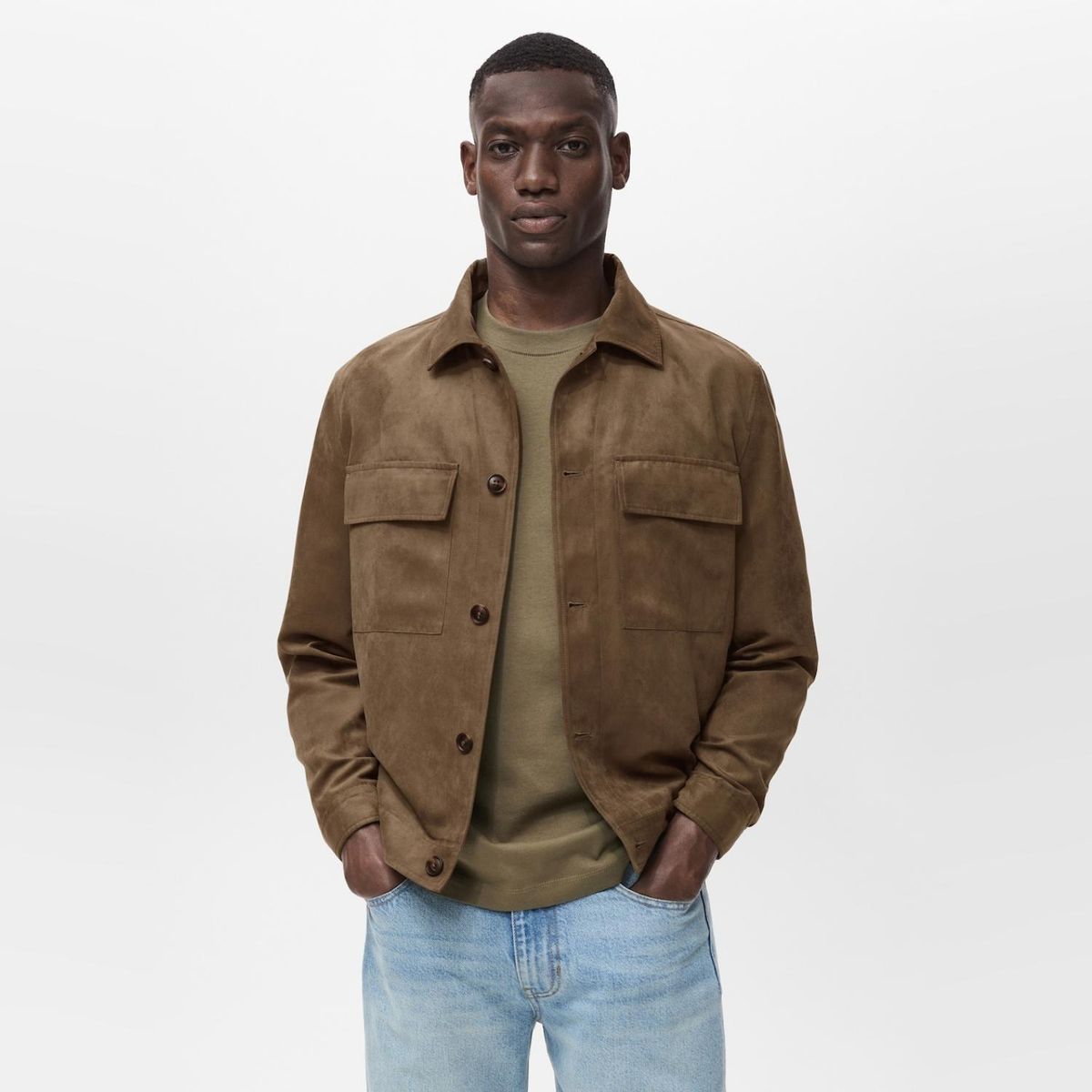 MANGO MAN - Chaqueta Biker Efecto Piel Hombre Mango Man