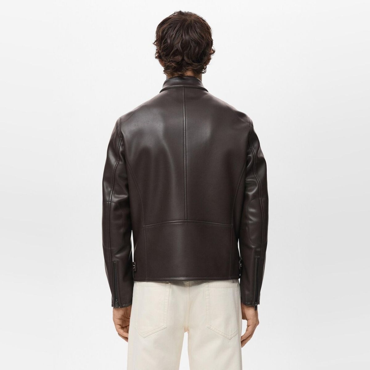 MANGO MAN - Chaqueta Efecto Piel Cremallera Hombre Mango Man