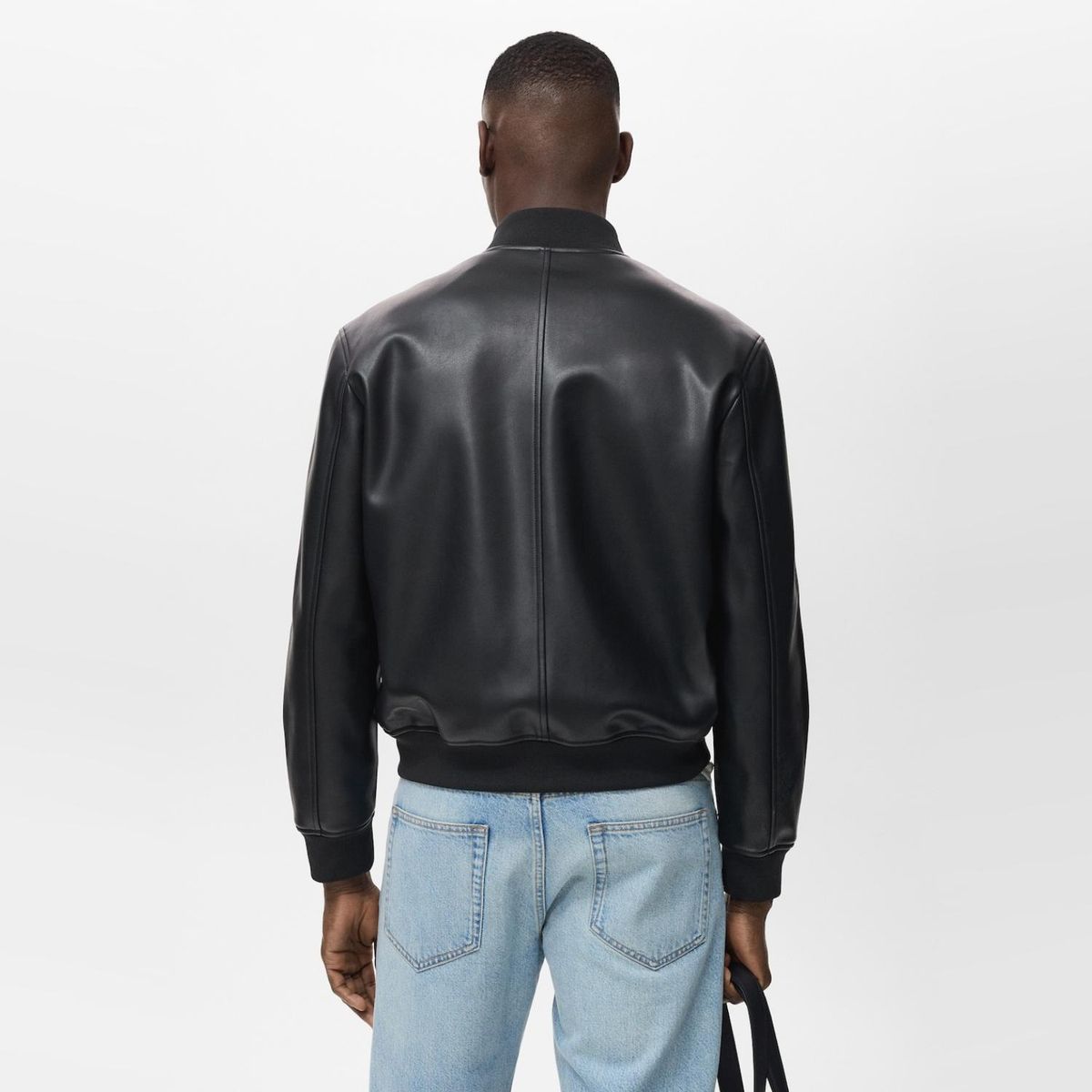 MANGO MAN - Chaqueta Bomber Efecto Piel Hombre Mango Man