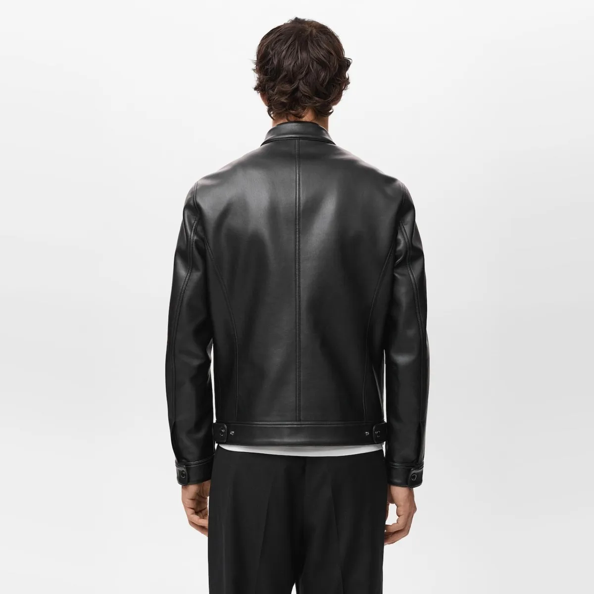 MANGO MAN - Chaqueta Efecto Piel Cremallera Hombre Mango Man