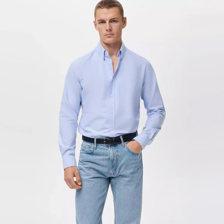 Camisa 100% Algodón Oxford Hombre