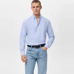 MANGO MAN - Camisa 100% Algodón Oxford Hombre
