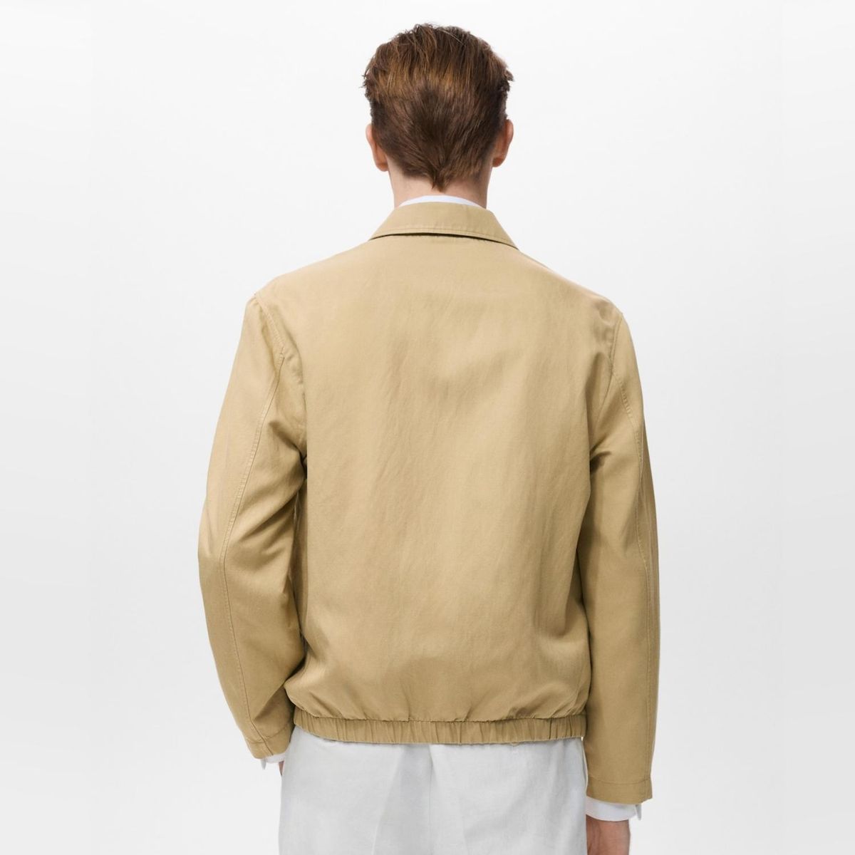MANGO MAN - Chaqueta Lino Cremallera Hombre Mango Man