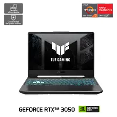 ASUS - Notebook Gamer TUF Gaming A15 FA506 AMD Ryzen 7 NVIDIA GeForce RTX 3050 16GB RAM 512GB SSD 15.6” FHD 144Hz