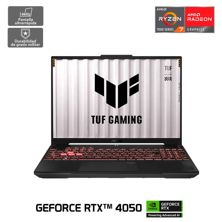 Notebook Gamer TUF Gaming A16 FA607 AMD Ryzen 7 NVIDIA GeForce RTX 4050 16GB RAM 512GB SSD 16” FHD+ 144Hz