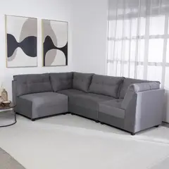 DECO CLASS - Sofá Seccional Sicilia Velvet Café