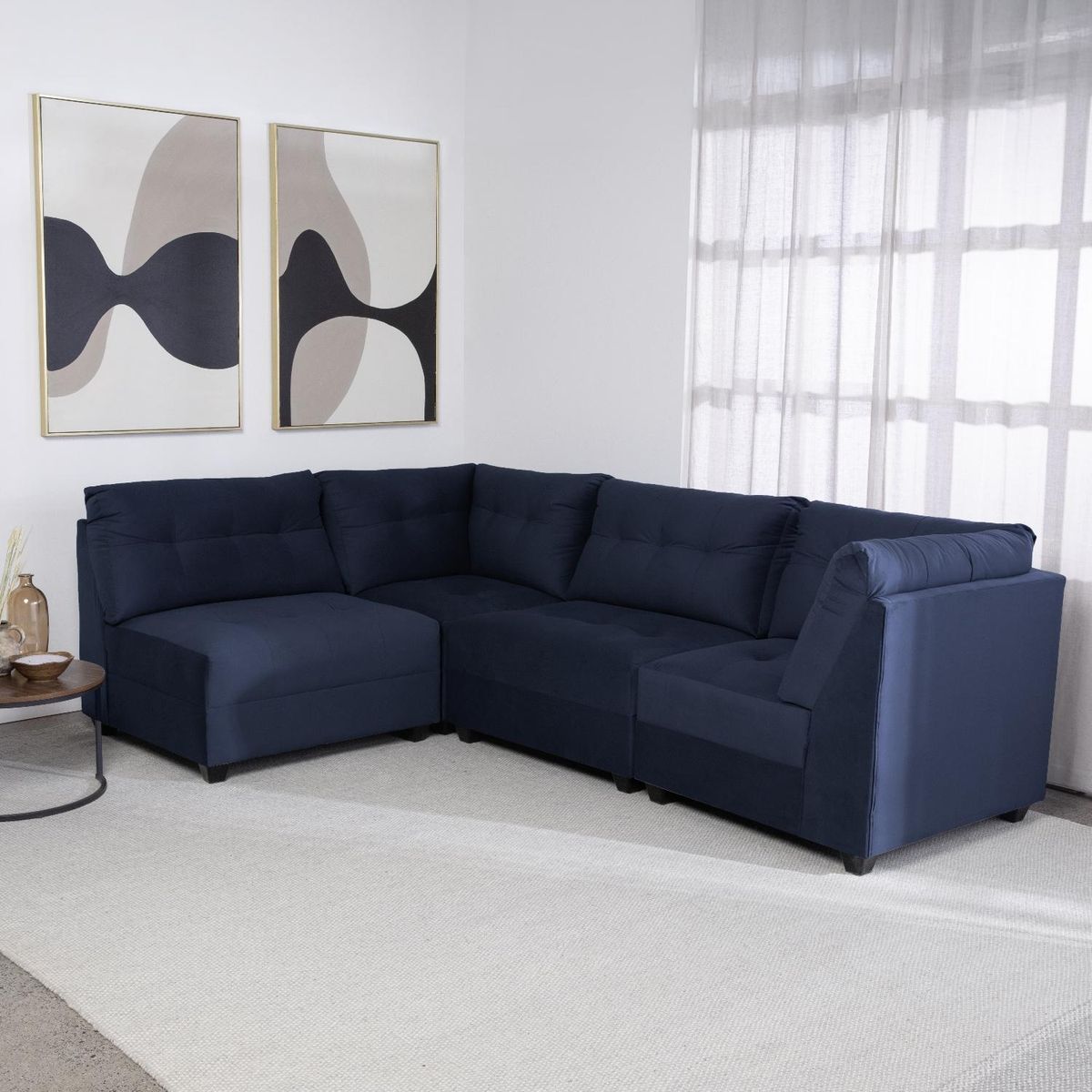 DECO CLASS - Sofá Seccional Sicilia Velvet Café Deco Class