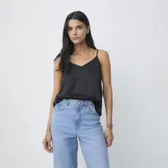 VERO MODA - Blusa Satinada sin Mangas Mujer