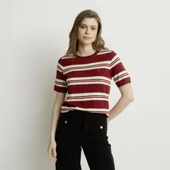 VERO MODA - Polera Rayas Manga Corta Mujer