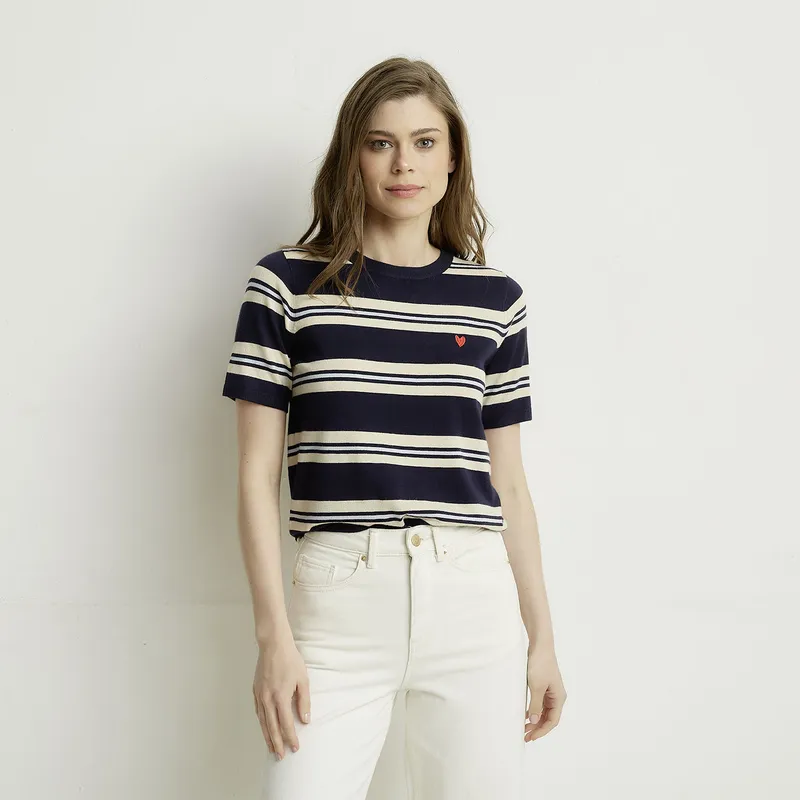 VERO MODA - Polera Rayas Manga Corta Mujer Vero Moda