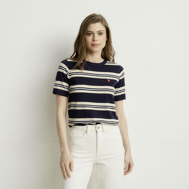 VERO MODA - Polera Rayas Manga Corta Mujer Vero Moda
