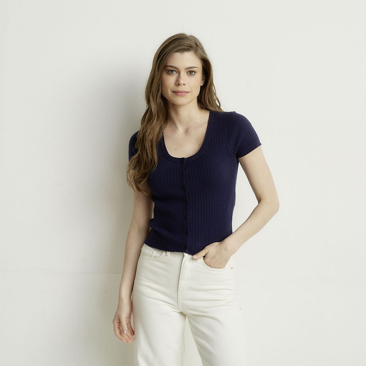 VERO MODA - Polera Botones Manga Corta Mujer Vero Moda