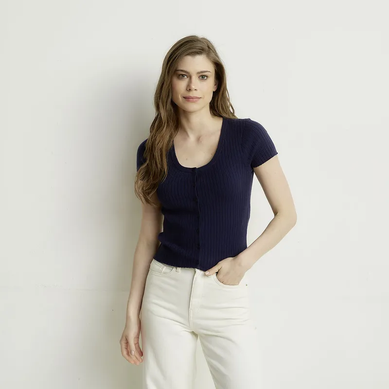 VERO MODA - Polera Botones Manga Corta Mujer Vero Moda