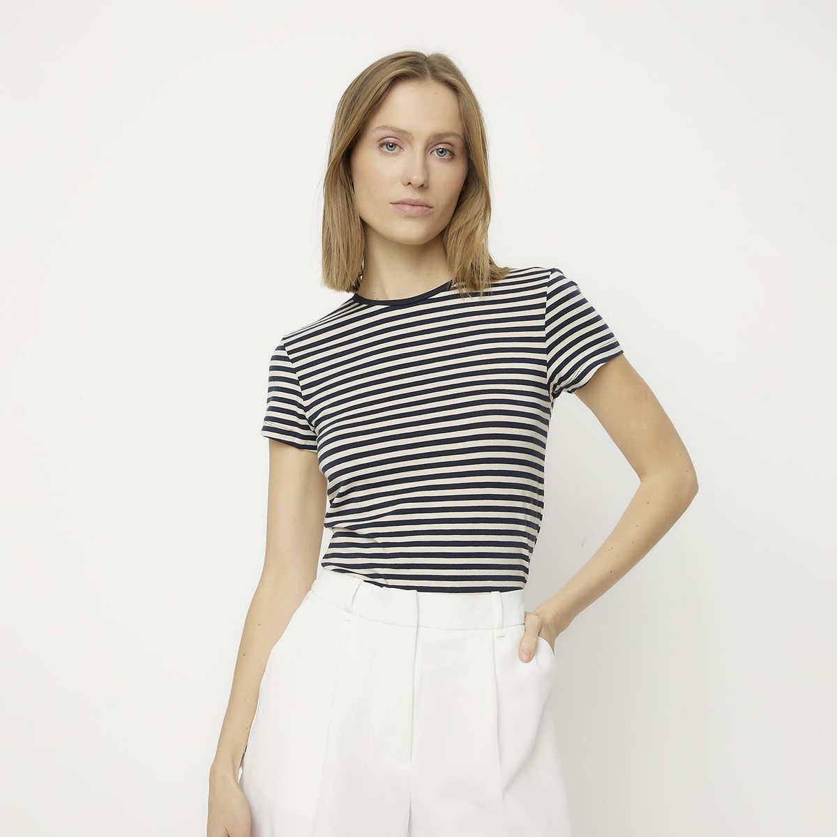 VERO MODA - Polera Rayas Manga Corta Mujer Vero Moda