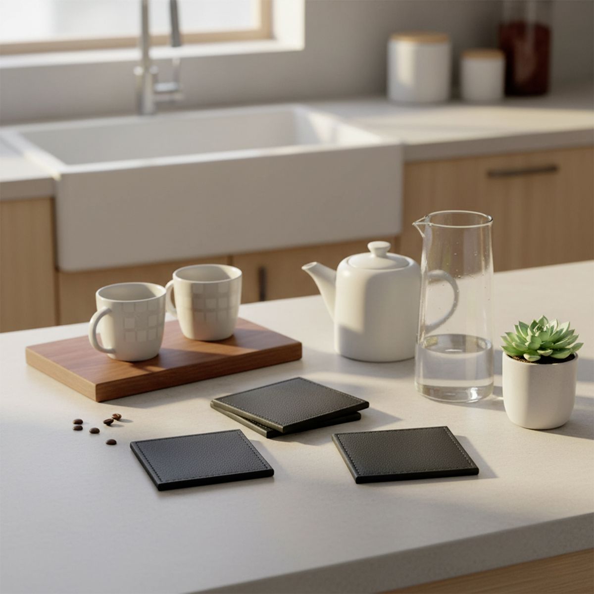 BASEMENT - Set 4 Posavasos Negro 10Cm Basement