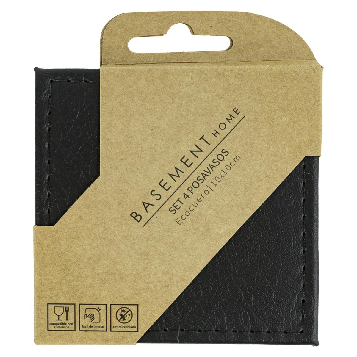 BASEMENT - Set 4 Posavasos Negro 10Cm Basement