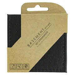 BASEMENT - Set 4 Posavasos Negro 10Cm