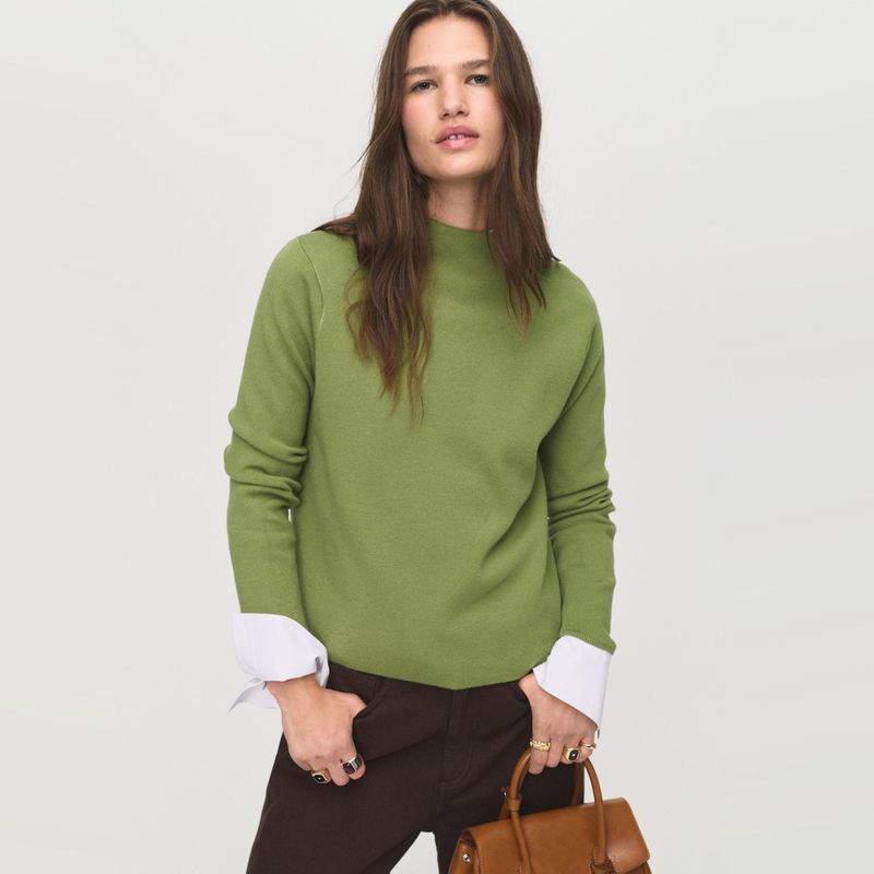 MANGO - Sweater Punto Cuello Perkins Mujer Mango