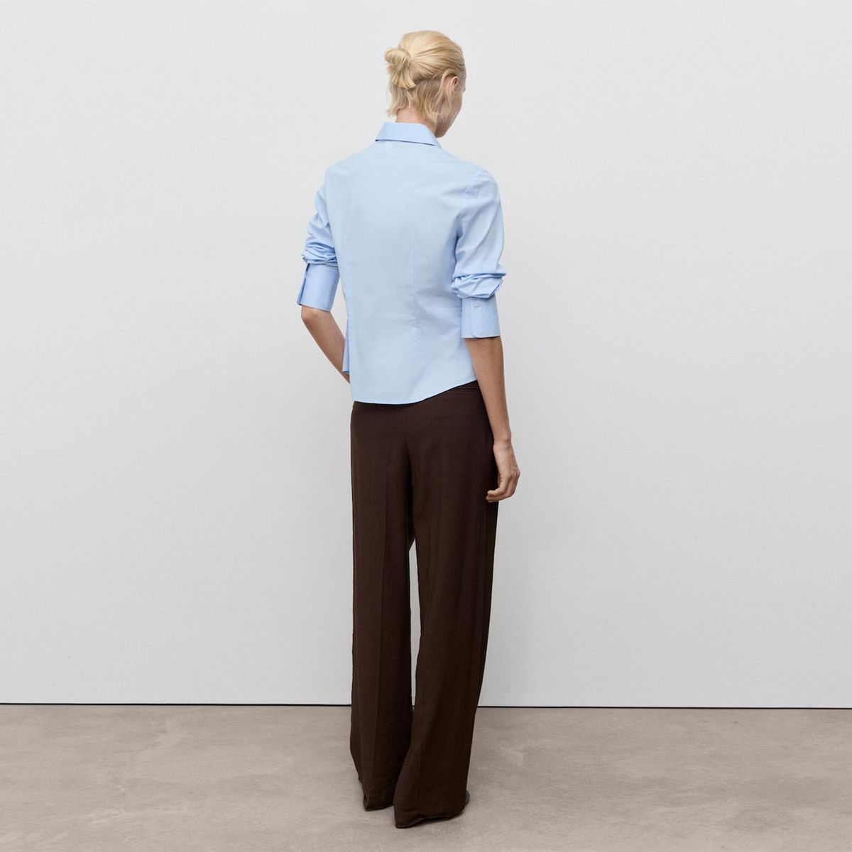 MANGO - Blusa Popelín Entallada Mujer Mango