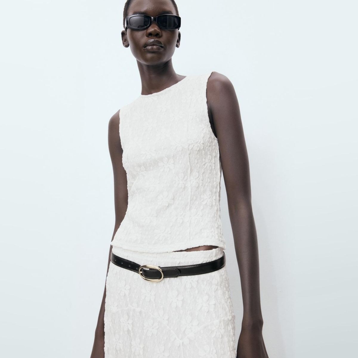 MANGO - Polera Tirantes Encaje Mujer Mango