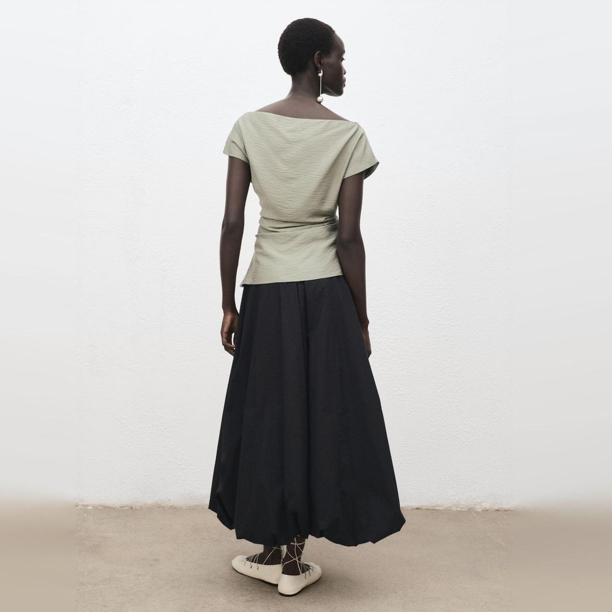 MANGO - Blusa Modal Cuello Asimétrico Mujer Mango