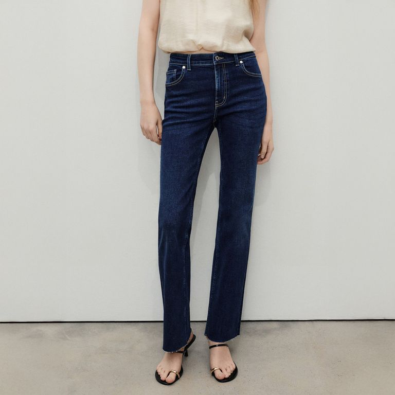 Jeans Sienna Flare Crop Tiro Medio Mujer