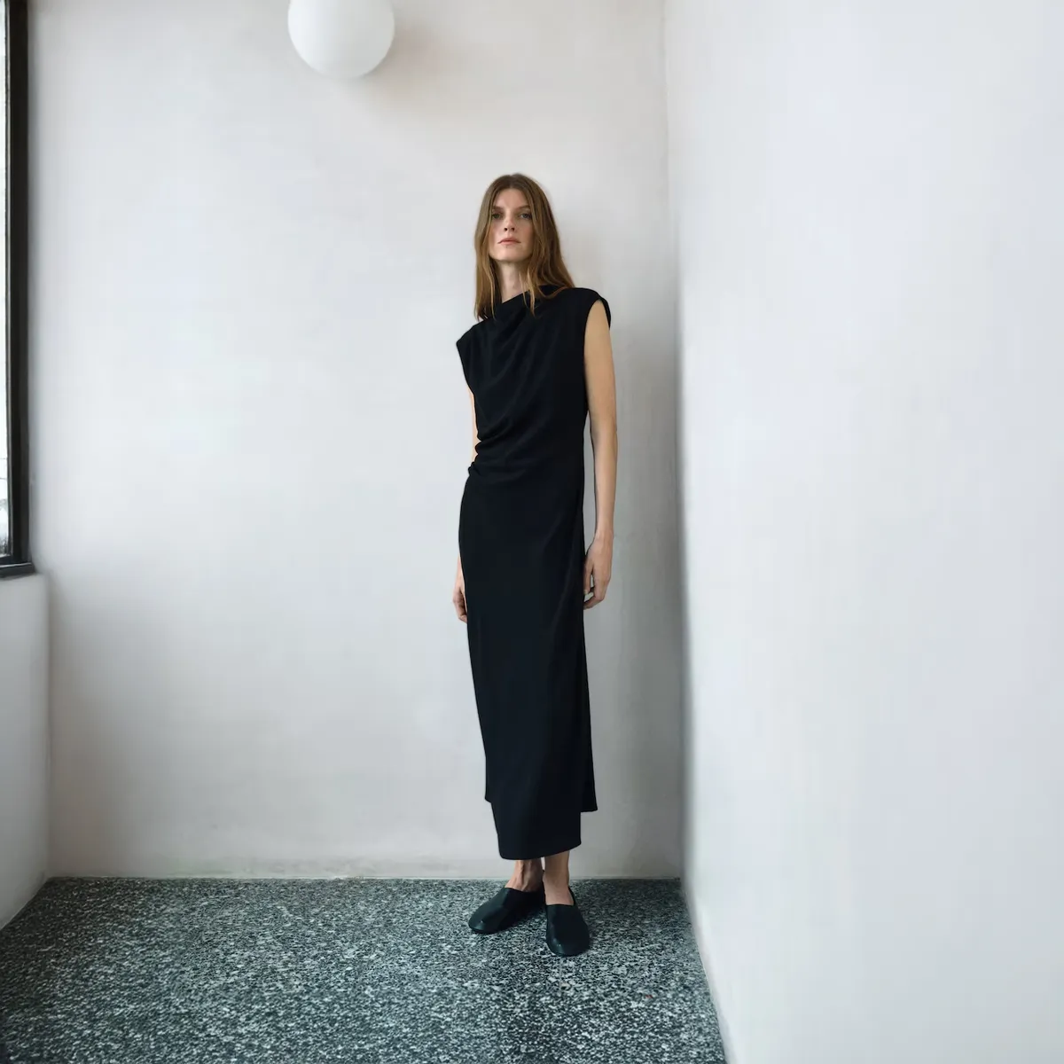 MANGO - Vestido Midi Fruncido Mango Mujer