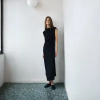 Vestido Midi Fruncido Mujer