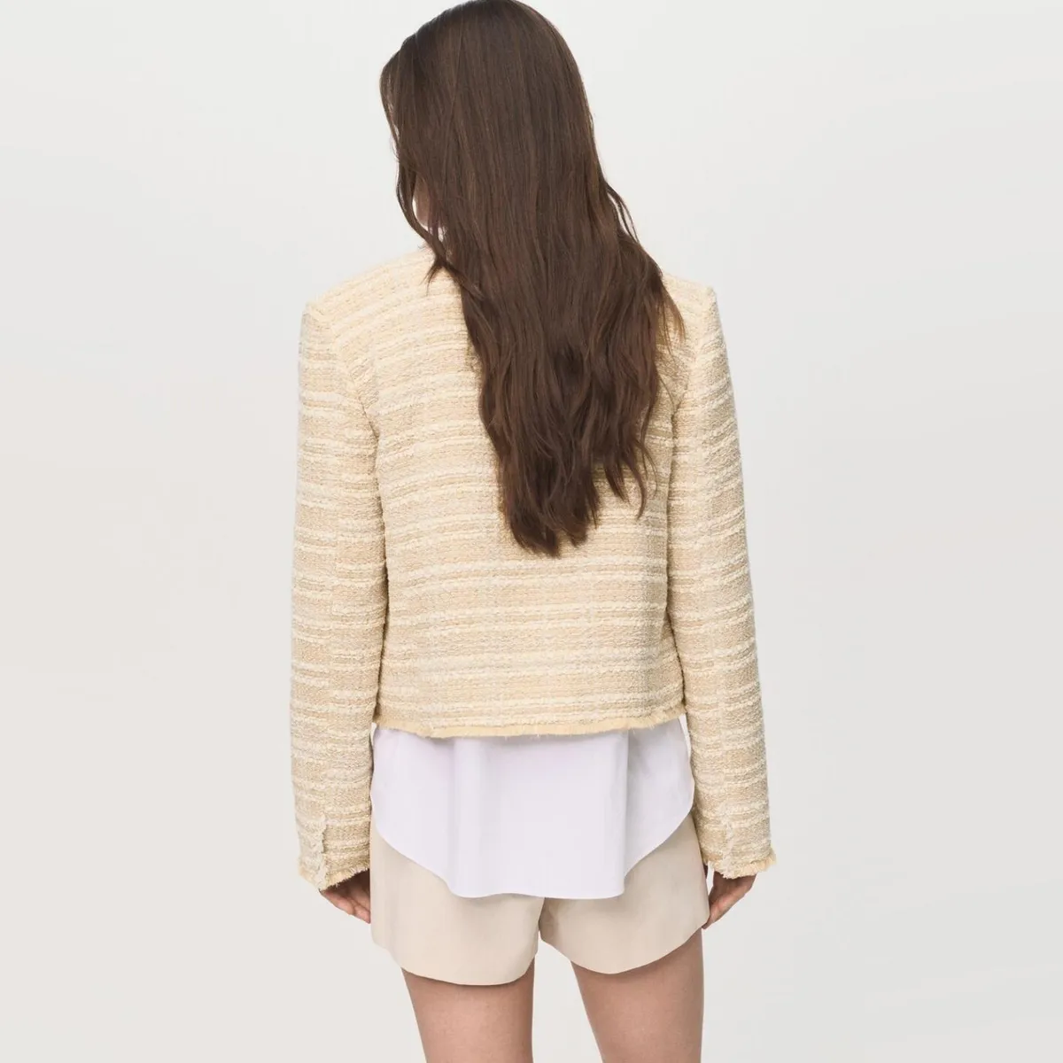 MANGO - Chaqueta Tweed Botones Joya Mujer Mango