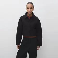 MANGO - Chaqueta Crop Bolsillos Mujer