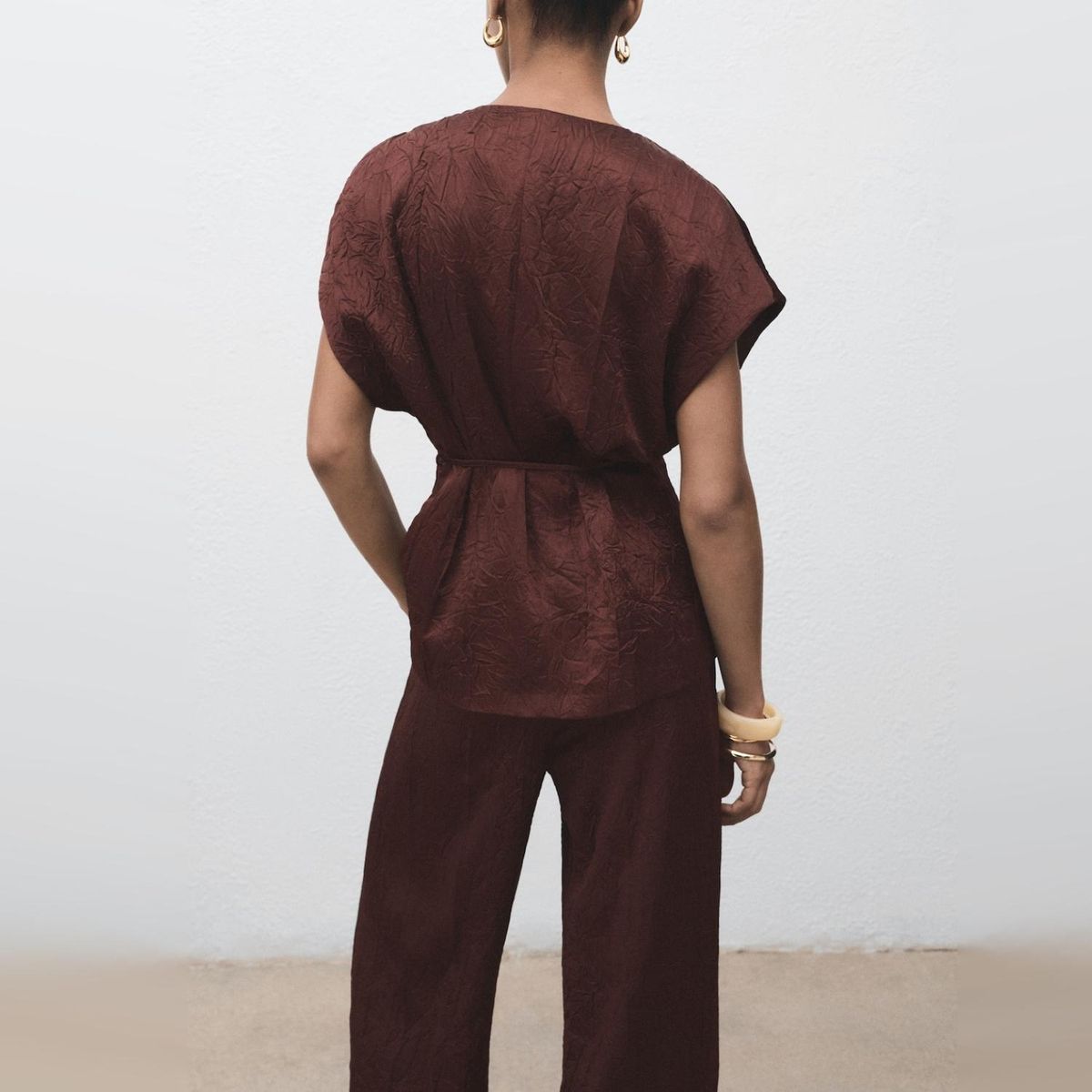 MANGO - Chaleco Cruzado Efecto Arrugado Mujer Mango