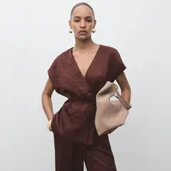 MANGO - Chaleco Cruzado Efecto Arrugado Mujer