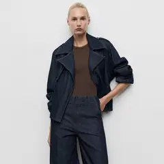MANGO - Trench Corto Vaquero Cinturón Mujer