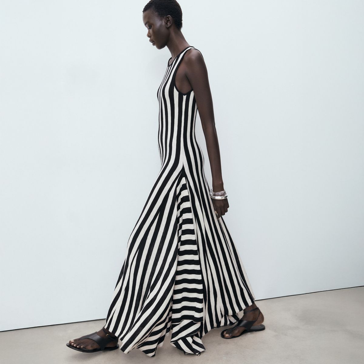 MANGO - Vestido Punto Bajo Asimétrico Mango Mujer