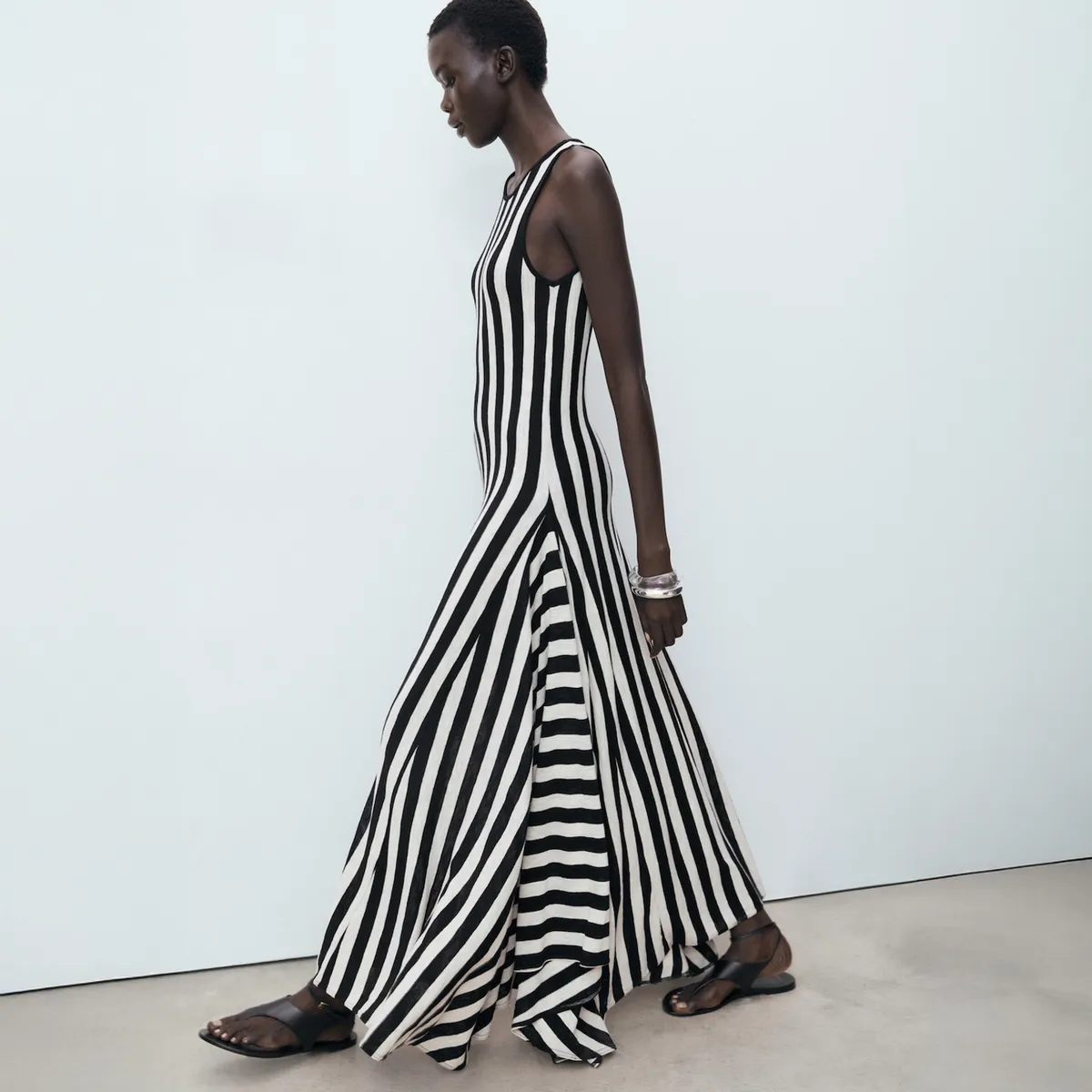 MANGO - Vestido Punto Bajo Asimétrico Mango Mujer