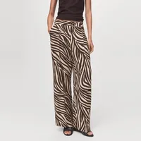 Pantalón Recto Pinzas Cebra Mujer