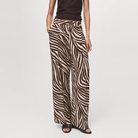 Pantalón Recto Pinzas Cebra Mujer